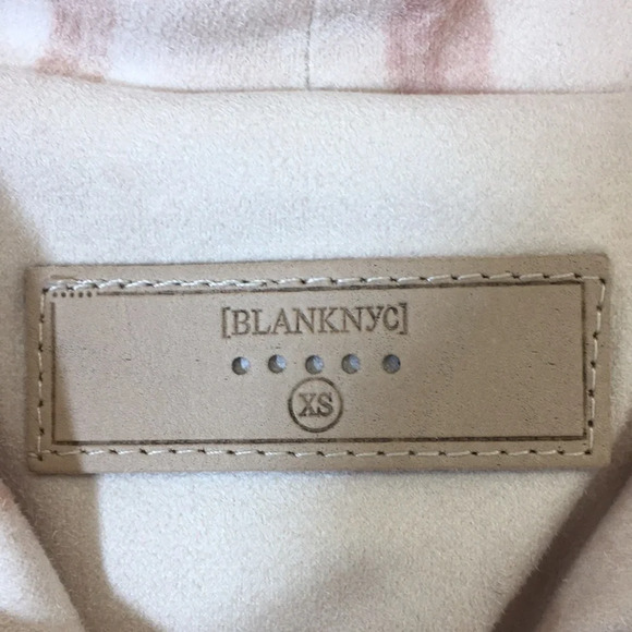 BlankNY Pink Cream Tie Dye Moto Jacket Womens XS Zip Up Drape Front - Picture 6 of 11